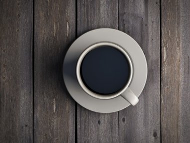 ahşap masa üstünde kahve kupa