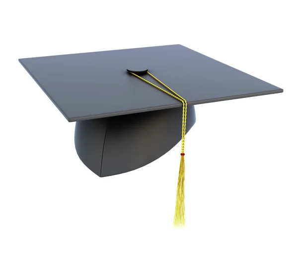 Examen hatt isolerad på vit bakgrund — Stockfoto