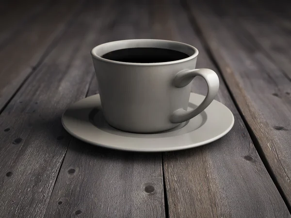 Taza de café en las viejas tablas de madera — Foto de Stock