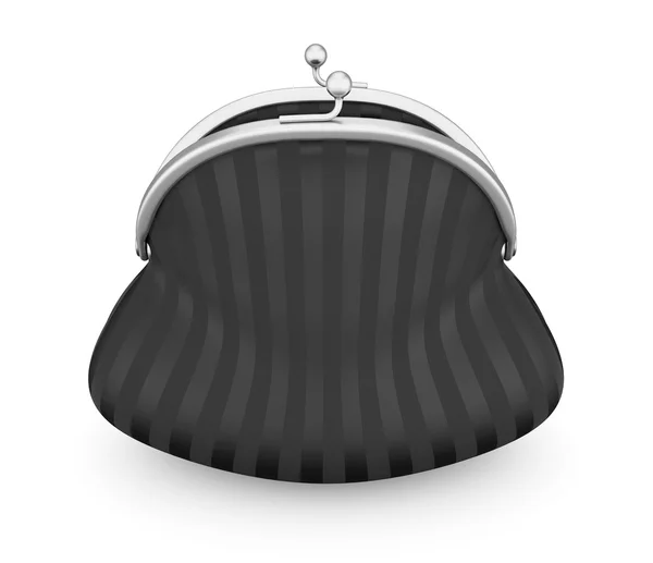 Black purse isolated on white background. 3d. — Stock Photo, Image