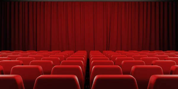 Kapalı perde sinema ekran. 3D.
