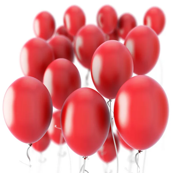 Luftballons auf weißem Hintergrund. 3d. — Stockfoto