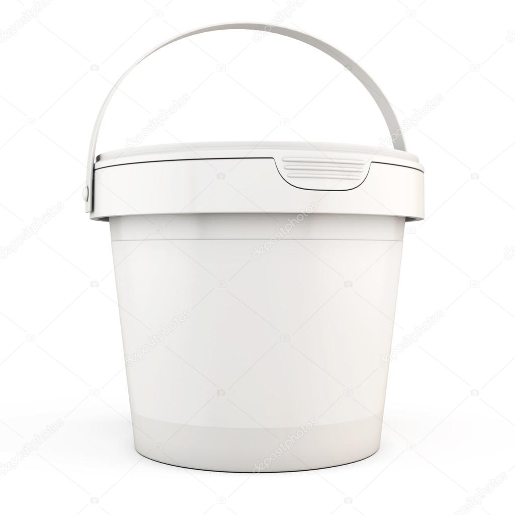 Plastic bucket isolated on white background.3d.