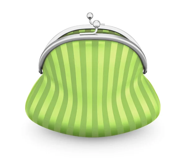 Zelená kabelka na bílou. 3D. — Stock fotografie