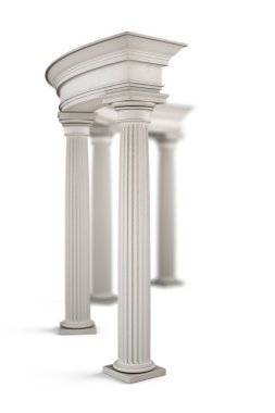 Eski giriş sütunları olan. 3D.
