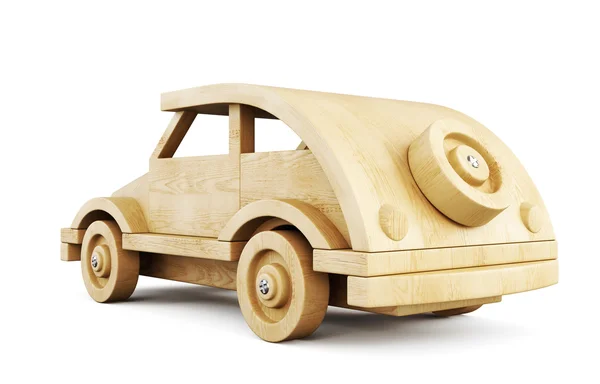 Voiture en bois. Illustration 3d . — Photo