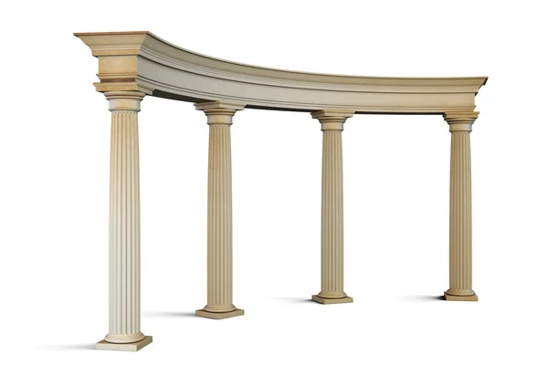 Eingangsgruppe mit Säulen im klassischen Stil auf weißem Grund. 3 — Stockfoto