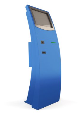 Mavi bilgi noktası. Bilgi terminal. 3D.