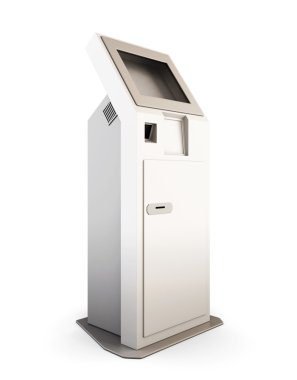 Etkileşimli beyaz arka plan üzerinde izole terminal. 3D.