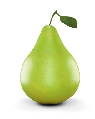 Beyaz arka plan üzerinde izole yeşil armut. 3D.