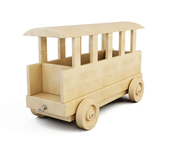 Primer plano del vagón de madera. 3d . —  Fotos de Stock