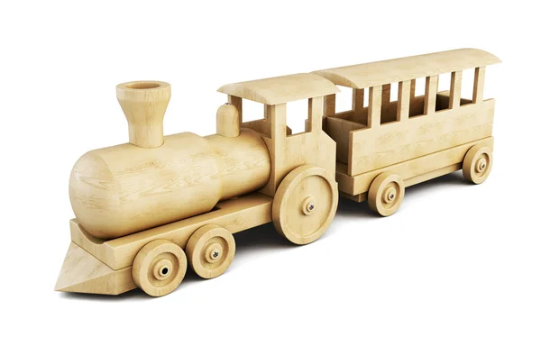 Conjunto de trenes de madera. 3d . —  Fotos de Stock