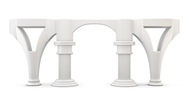 Beyaz arka plan üzerinde izole sütun ark. 3D.