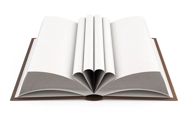 Open book with folded leaves. 3d. — Stock Photo, Image