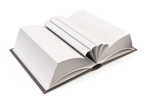 Ein aufgeschlagenes Buch mit versteckten Seiten. 3d. — Stockfoto