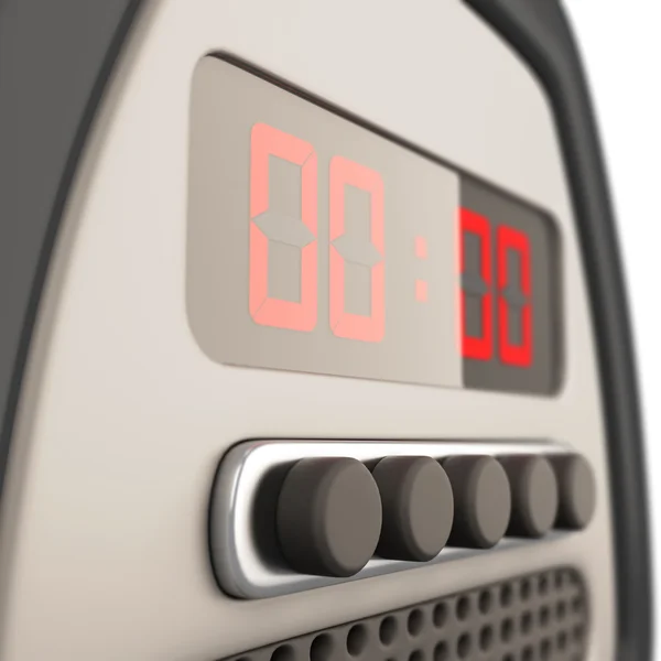 Digital alarm clock close-up. 3d. — Stock Photo, Image