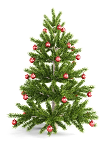 Weihnachtsbaum mit Weihnachtskugeln — Stockfoto