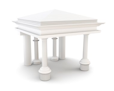 Giriş sütunları olan. 3D render.
