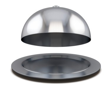 Açık Restoran cloche. 3D.