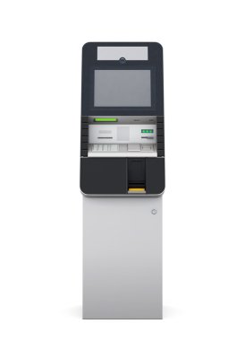 ATM makine Önden Görünüm. 3D.
