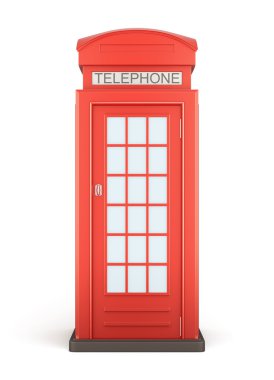 Telefon kulübesi - Önden Görünüm. 3D.