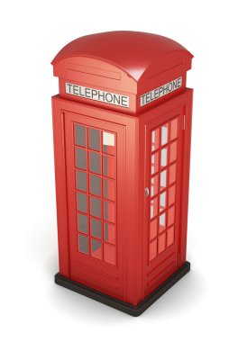 3d phone booth. clipart