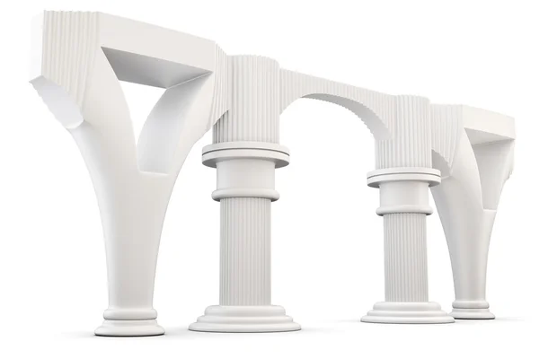 Arco de columna aislado sobre fondo blanco. renderizado 3d . —  Fotos de Stock