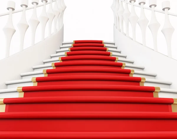 Escadaria com tapete vermelho — Fotografia de Stock