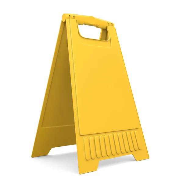 Suporte de placa de sinal amarelo. 3d . — Fotografia de Stock