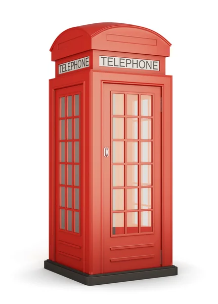 Brit piros telefonfülkében. 3D. — Stock Fotó