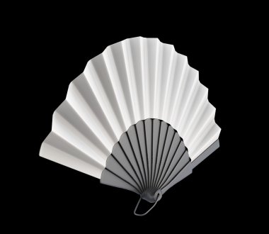 Siyah bir arka plan üzerinde el fan. 3D.