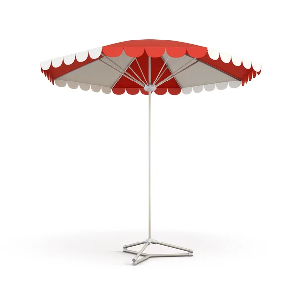 Rode parasol. 3D-rendering. — Stockfoto