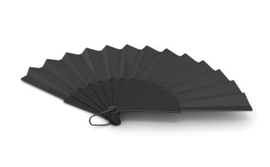 3D kara el fan.