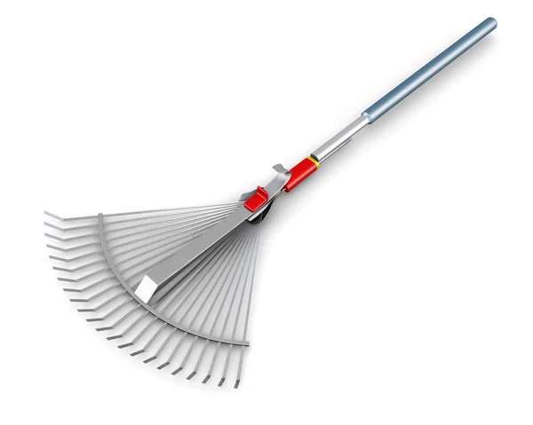 Rake for grass isolated on white background. 3d rendering. — Stock Photo, Image