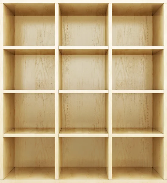 Empty wooden shelves. 3d render image. — Stock Photo, Image