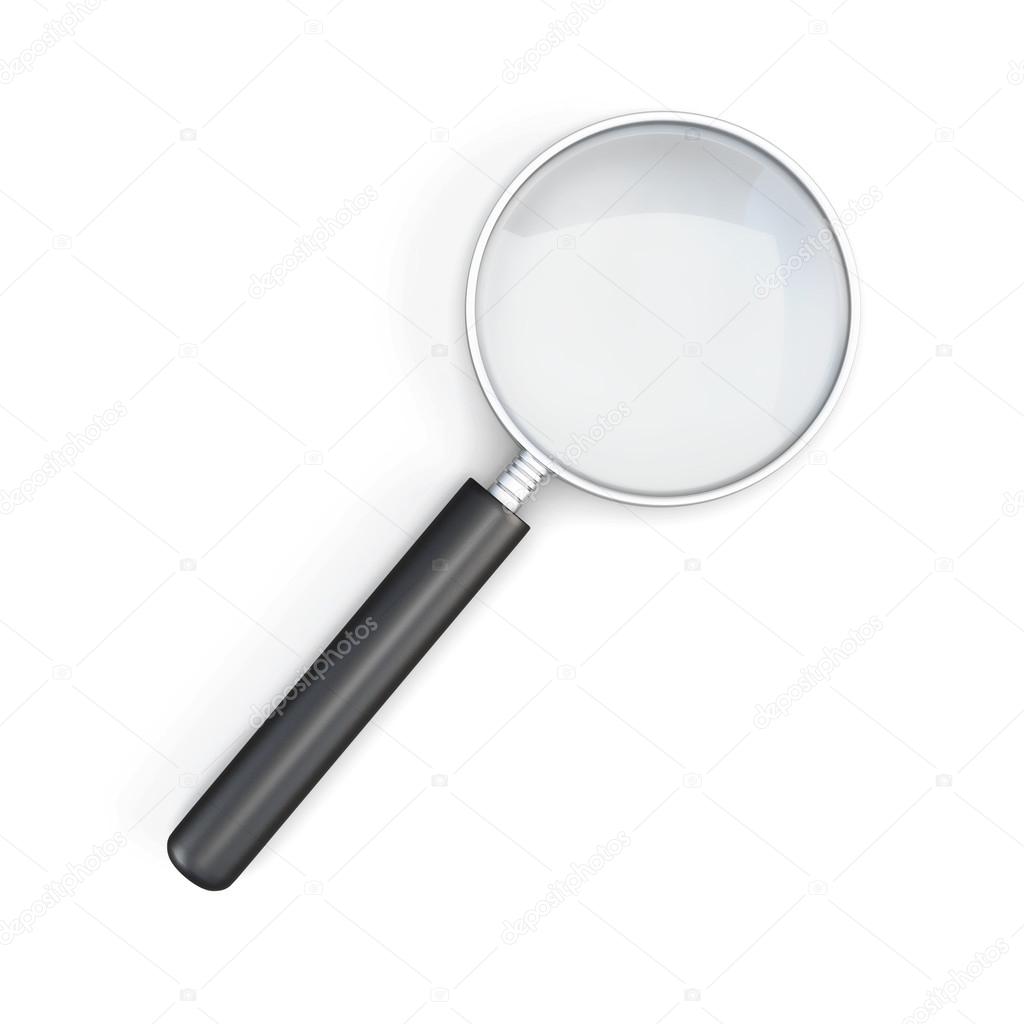 3d Magnifier isolated on white bcakground.