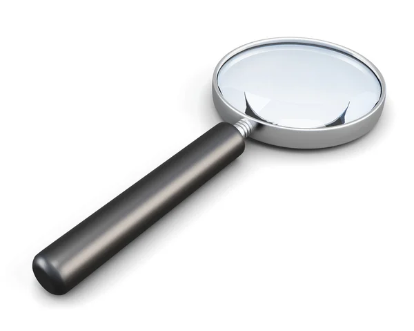 Magnifier with handle isolated on white — Stock Photo, Image