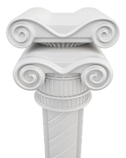 Chapiter of a column closeup on white background. — Stock Photo, Image