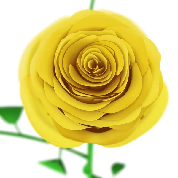 Yellow rose close up isolated on white background. — Stock Photo, Image