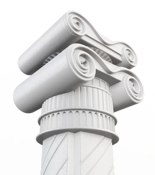 Boven aan de kolom geïsoleerd op een witte achtergrond. 3D-rendering — Stockfoto
