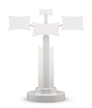 Beyaz arka plan üzerinde izole 3d bilgi standı