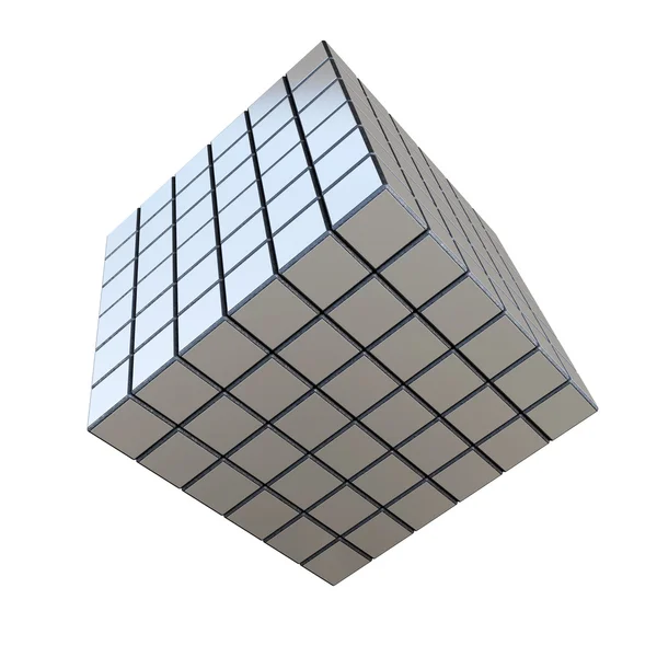 Cubo 3D isolado sobre fundo branco . — Fotografia de Stock