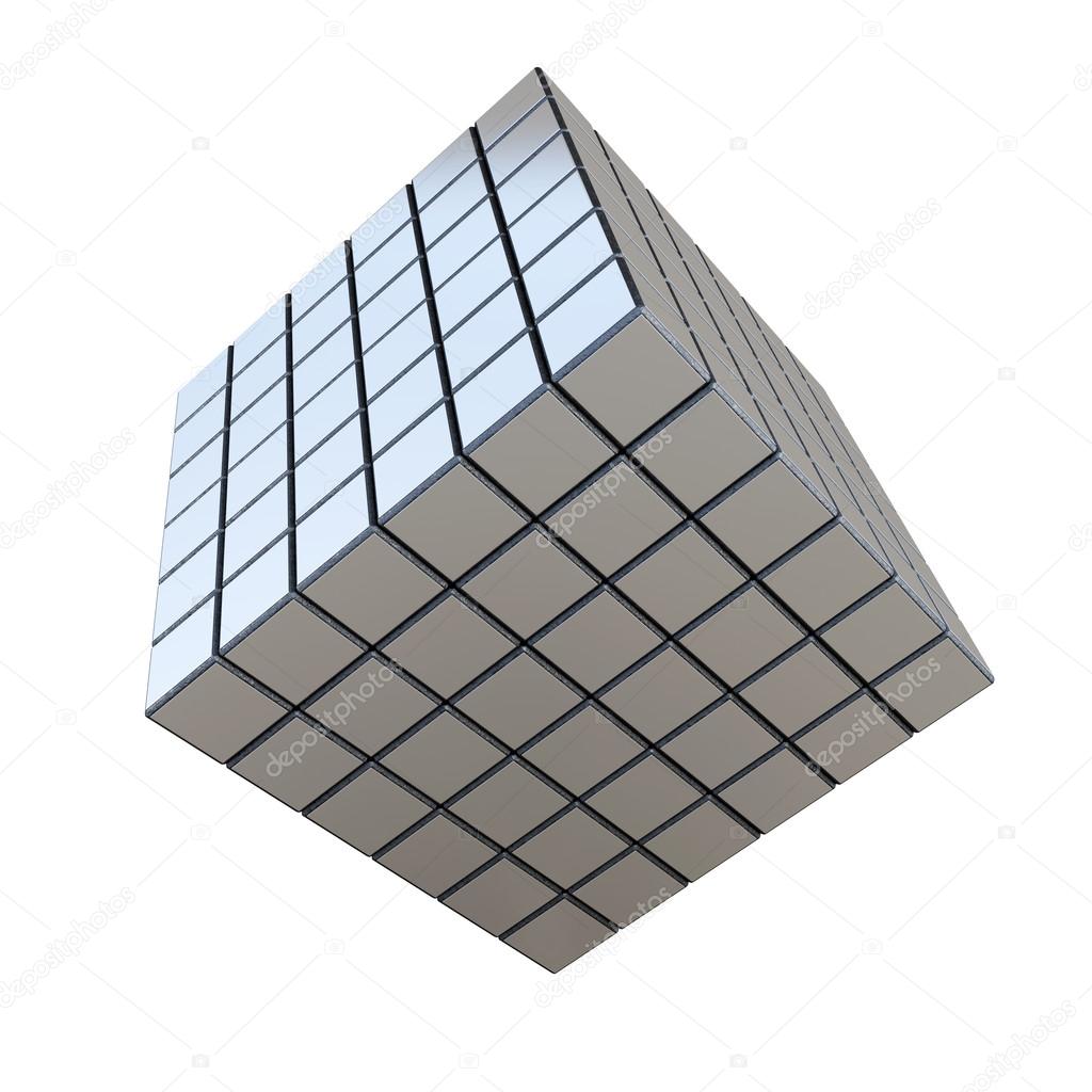 3d cube isolated on white background.