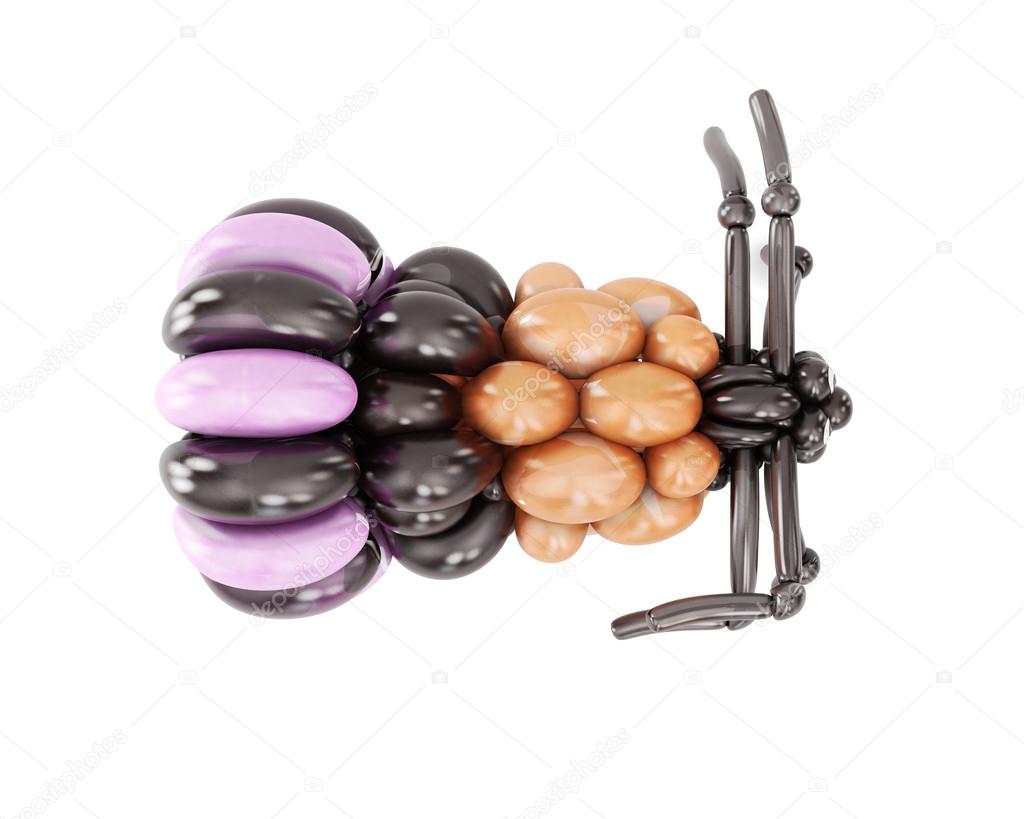 3D rysunek balony pająk na białym tle — Zdjęcie stockowe