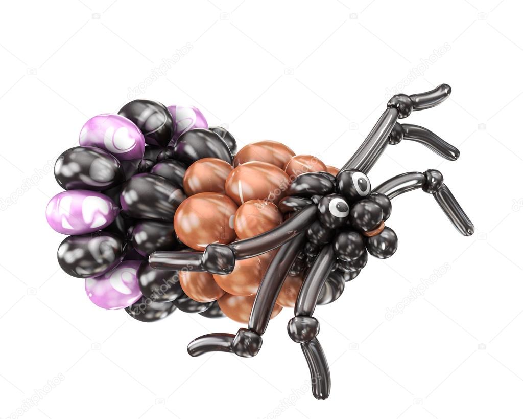 Figure of the spider balloons on a white background. 3d render i