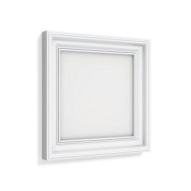 Beyaz arka plan üzerinde izole kare fotoğraf çerçevesi. 3D render