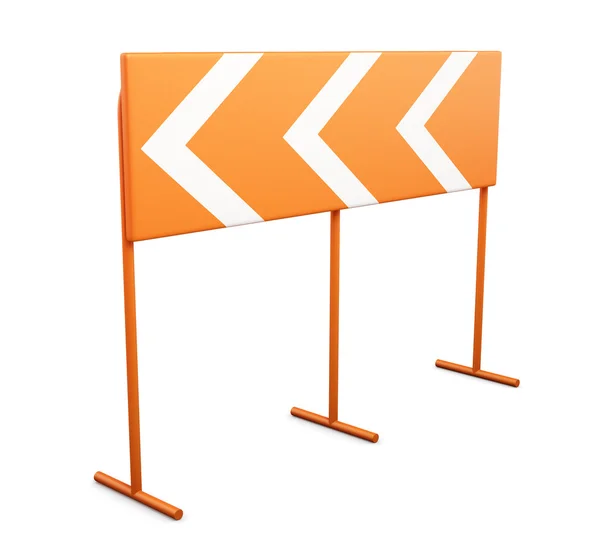 Znak ostrzegawczy niebezpieczne skręcić na białym tle. renderowania 3D — Zdjęcie stockowe