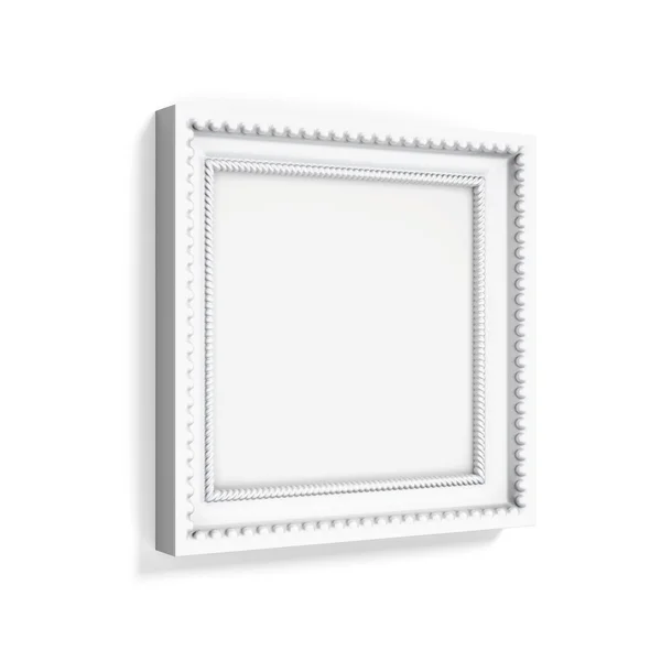 Carved picture frame isolated on white background. 3d rendering — Stock Photo, Image