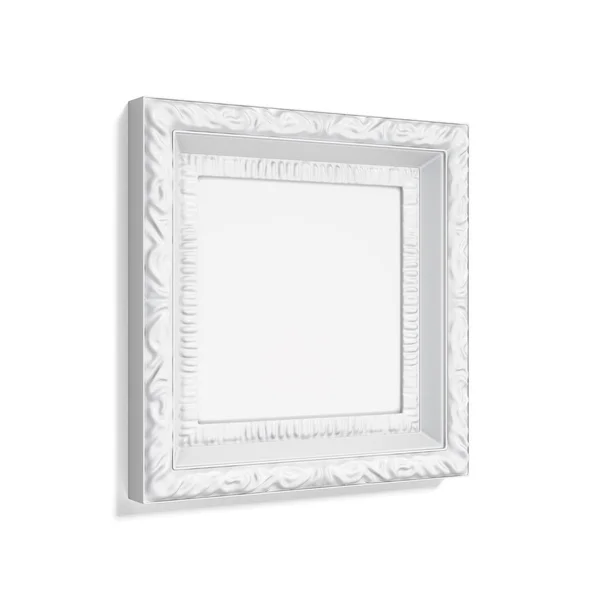Foto frame met patroon geïsoleerd op een witte achtergrond. 3D-rendering — Stockfoto