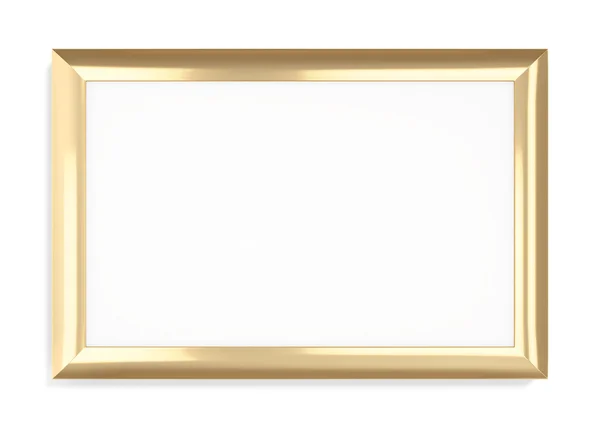 Marco dorado sobre fondo blanco. renderizado 3d —  Fotos de Stock